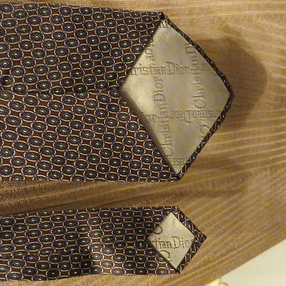 Christian Dior Men's Tie Black and Brown Men’s Tie Designer Tie Men’s Silk Tie - Picture 8 of 8